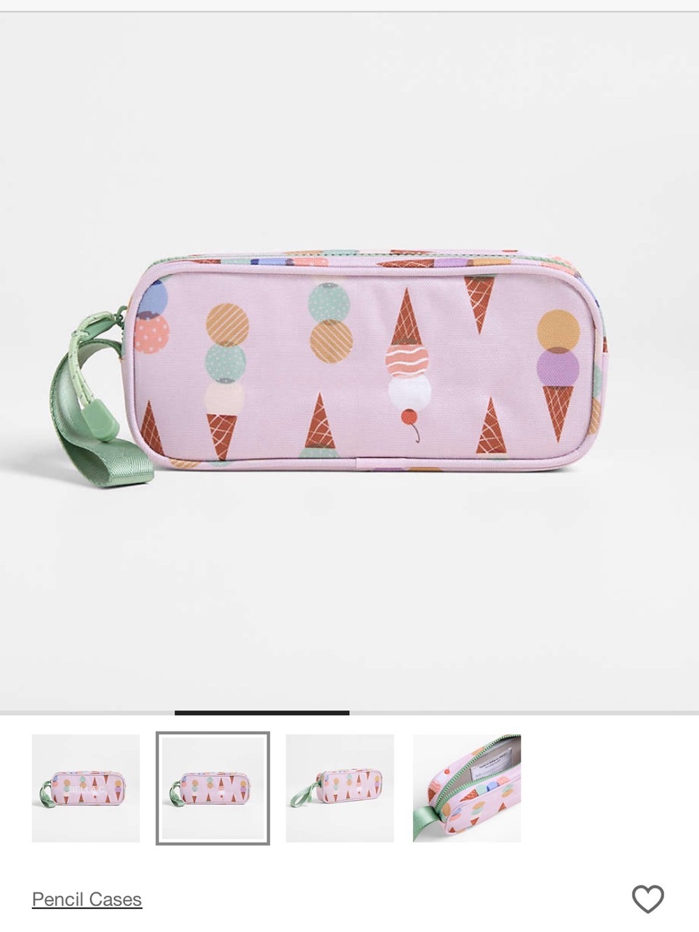 Crate & Barrel Kids Pink Ice Cream Print Backpack & Pencil Case - Medium - Picture 2 of 7